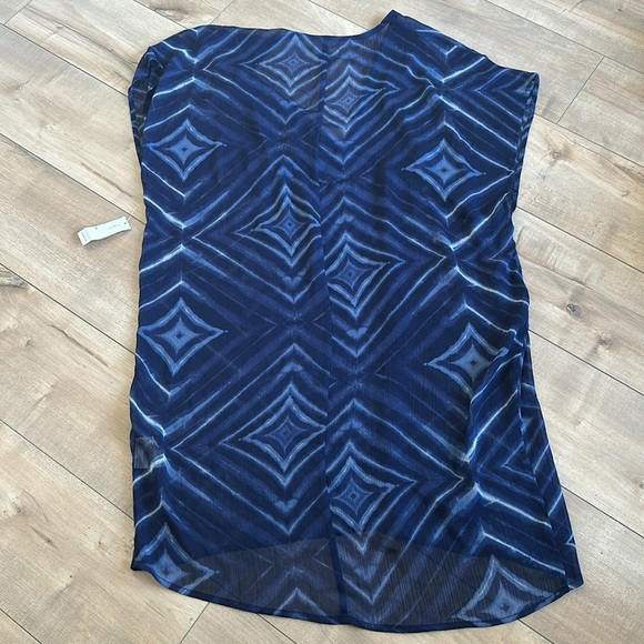 4/$25 NWT Old Navy Crinkle Chiffon Kimono Swim Blue Combo Navy Cover-Up Sz M - Picture 8 of 9
